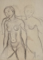 TWO YOUNG WOMEN EMBRACING